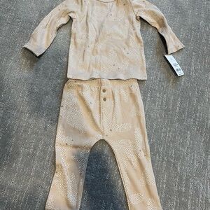 Kids Tan bunny two piece set